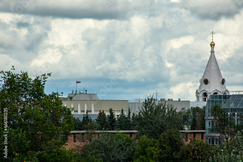 white bell tower in the Kremlin of Nizhny Novgorod photo