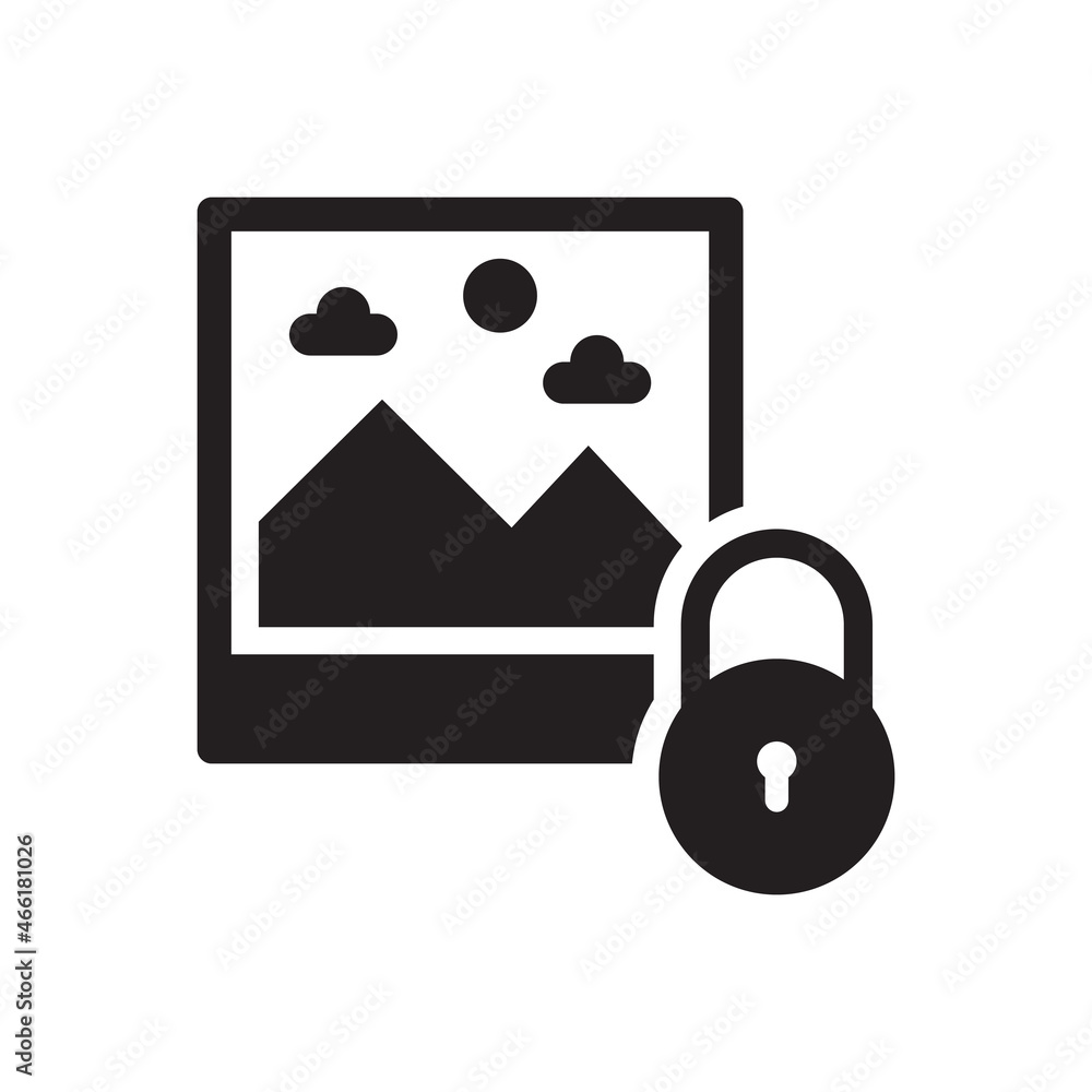Image Security Lock Icon - Photo Private Icon - Picture Locked Icon