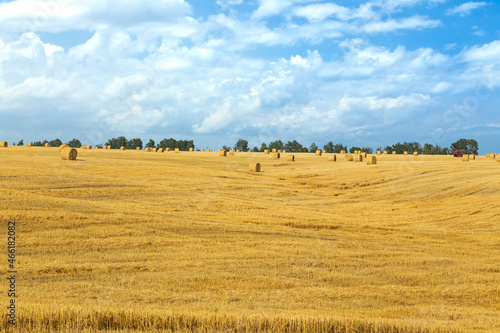 Photos A haystack left in a field after harvesting grain crops