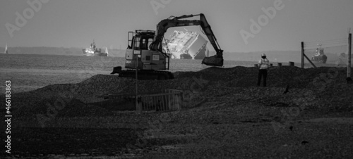 Digger on the beach
