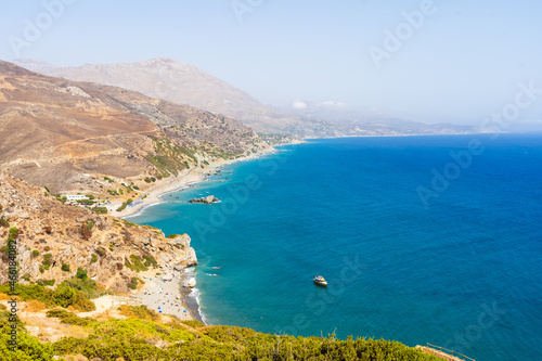 Beautiful greek seascape at sunny day. Place of Crete © Angelov