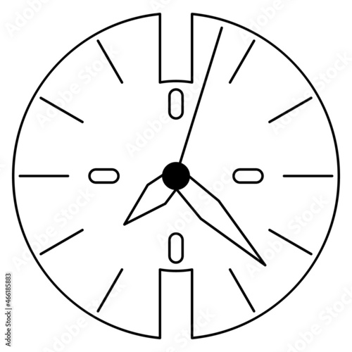 Original design for wall clocks. Vector icon, outline, isolated.