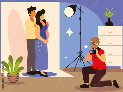 photographer taking picture of a couple