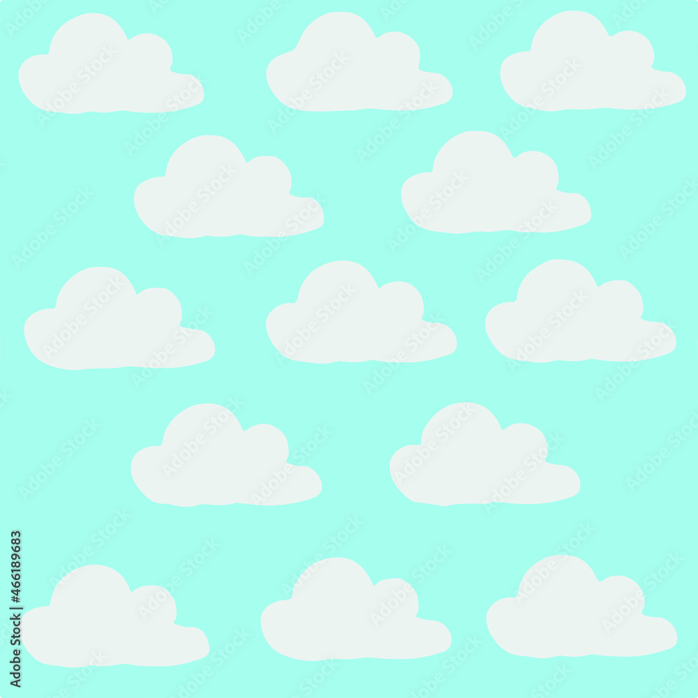 Cloud Pattern Background. Social Media Post. Vector Illustration.