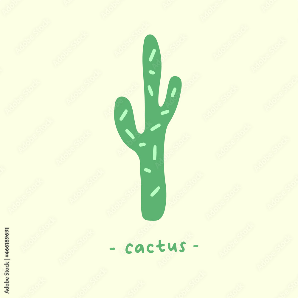 Cactus Symbol. Botanical Plant Vector Illustration.