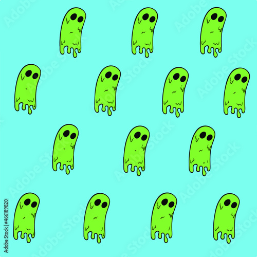 Slime Monster Pattern Background. Vector Illustration.