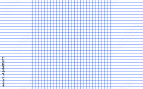 Graph paper. Printable squared grid paper with color horizontal lines. Geometric background for school, textures, notebook, diary. Realistic lined paper blank size reversal A5