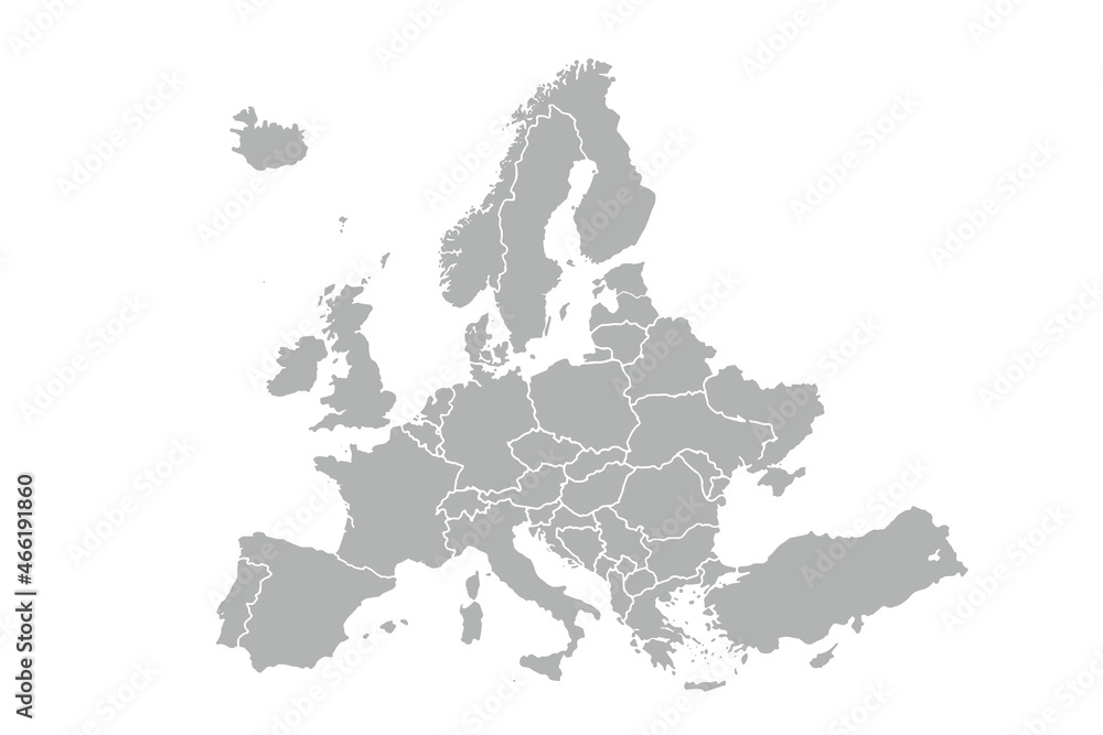 Europe map vector with country borders vector eps.10