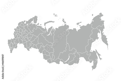 Russia's map including disputed territory of Crimea. Vector isolated illustration of simplified administrative map of Russian vector eps.10