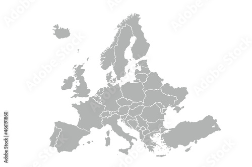 Europe map vector with country borders vector eps.10