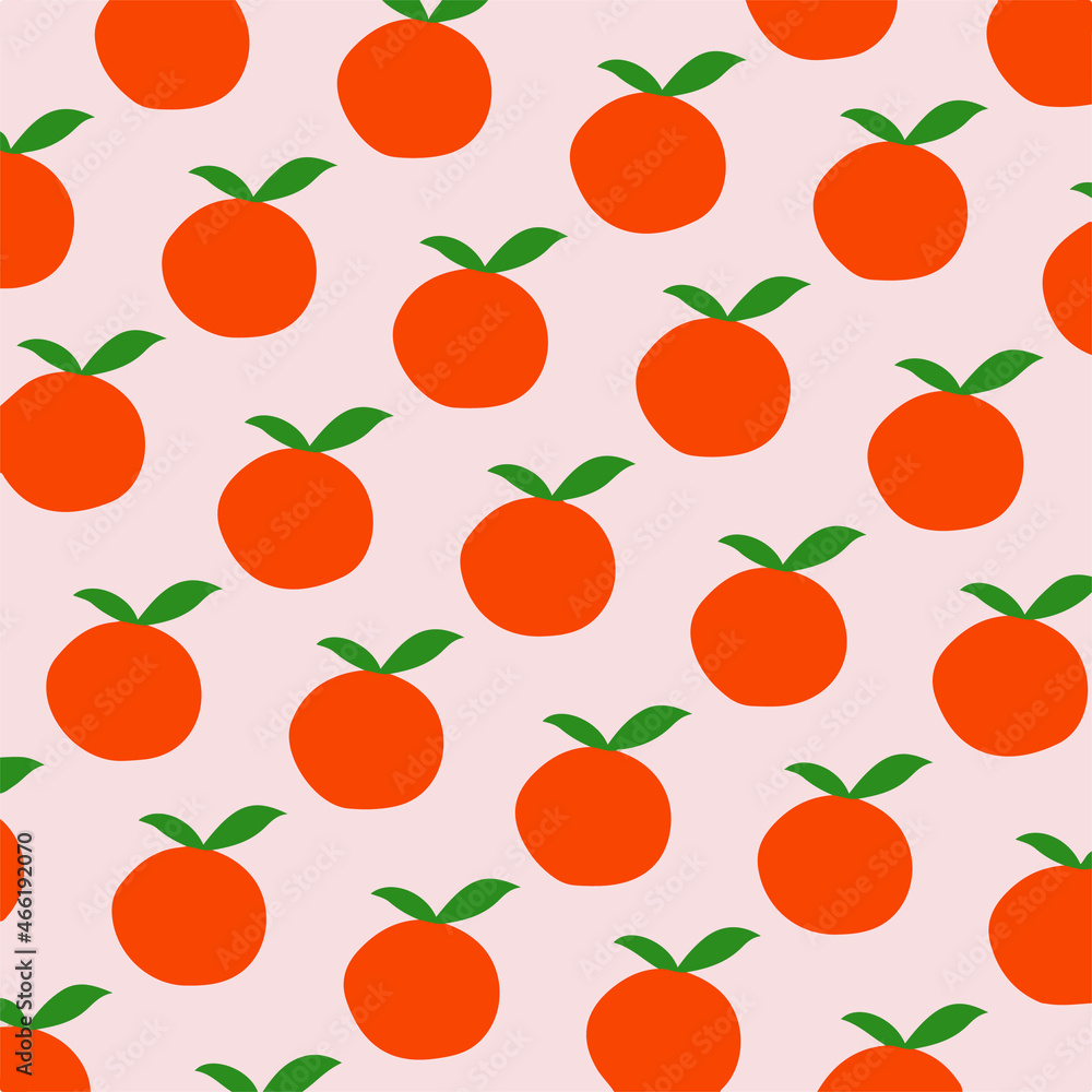 Orange Pattern background. Fruit Vector Illustration.