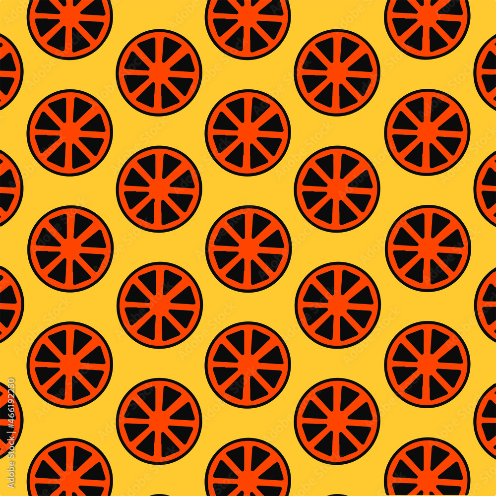 Orange Slices Pattern Background. Social Media Post. Fruit Vector Illustration.