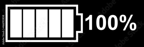 Full battery icon vector, battery energy 100% Charged, Battery icon. Battery vector icon