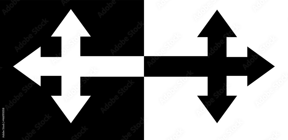 black and white arrow, six side arrow vector, Vector illustration isolated on a black and white background.
black and white arrow, six side arrow vector, Vector illustration isolated on a black and white background.