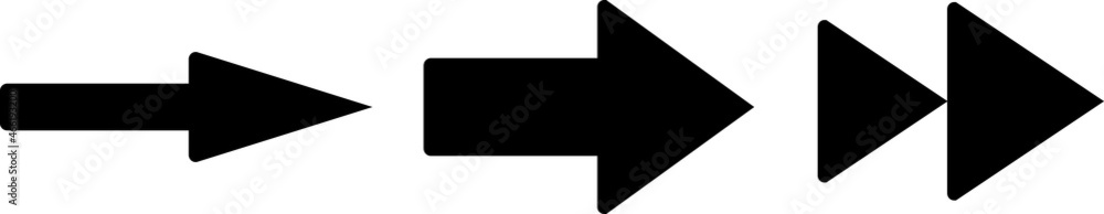 Set of black and white arrows on white Set of black and white arrows on white