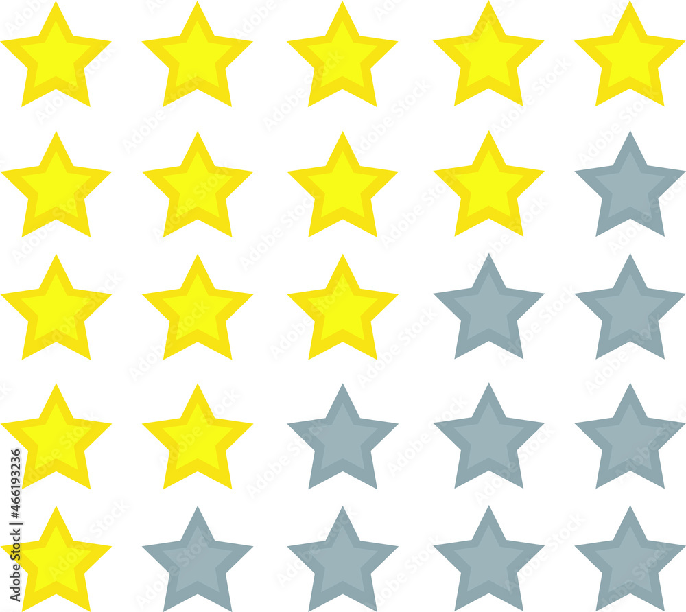 Rating stars. Star rating symbols with 5 star. Customer review, rating, quality and level concepts. Isolated badge for website or app - stock infographics. Rating stars. Star rating symbols with 5 star. Customer review, rating, quality and level concepts. Isolated badge for website or app - stock infographics.