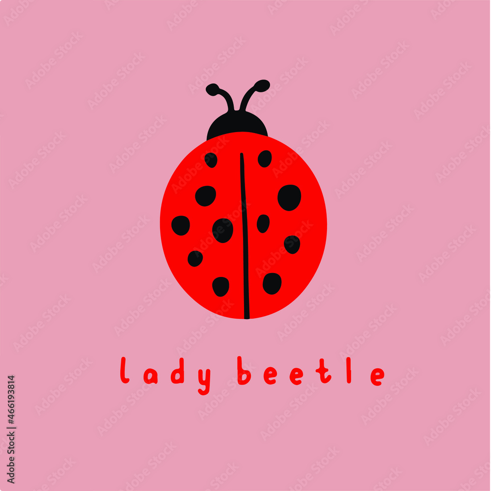 Lady Beetle Symbol. Social Media Post. Animal Vector Illustration. Lady Beetle Symbol. Social Media Post. Animal Vector Illustration.
