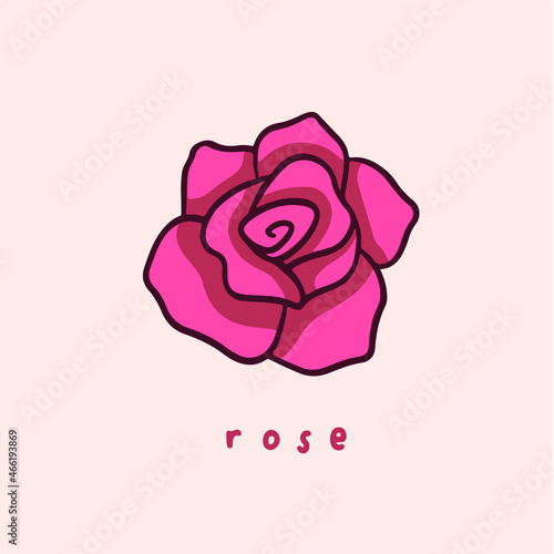 Rose Flowers Symbol. Social Media Post. Vector Illustration.