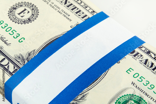 US dollar money bundle with...