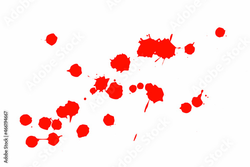 Fototapeta Naklejka Na Ścianę i Meble -  Red blot on a white background. Spots of ink on a piece of paper.