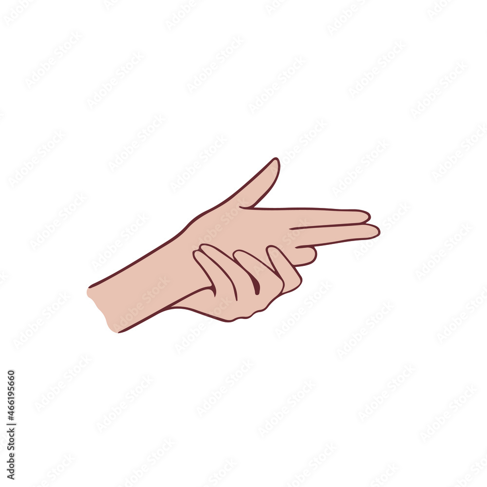 Hand Gesture Symbol. Social Media Post. Vector Illustration.