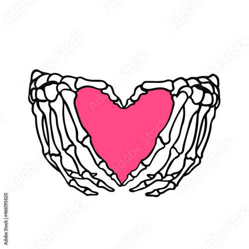 Bone Love Symbol Logo. Tattoo Design. Vector Illustration.