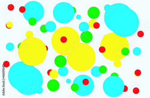 Abstract Different color circle background. Simply geometric backdrop pattern. Vector illustration.