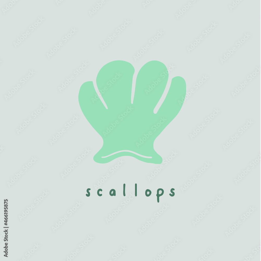 Fototapeta premium Scallop Symbol. Social Media Post. Vector Illustration.