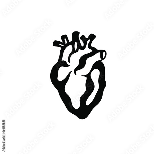 Heart Symbol. Tattoo Design. Vector Illustration.