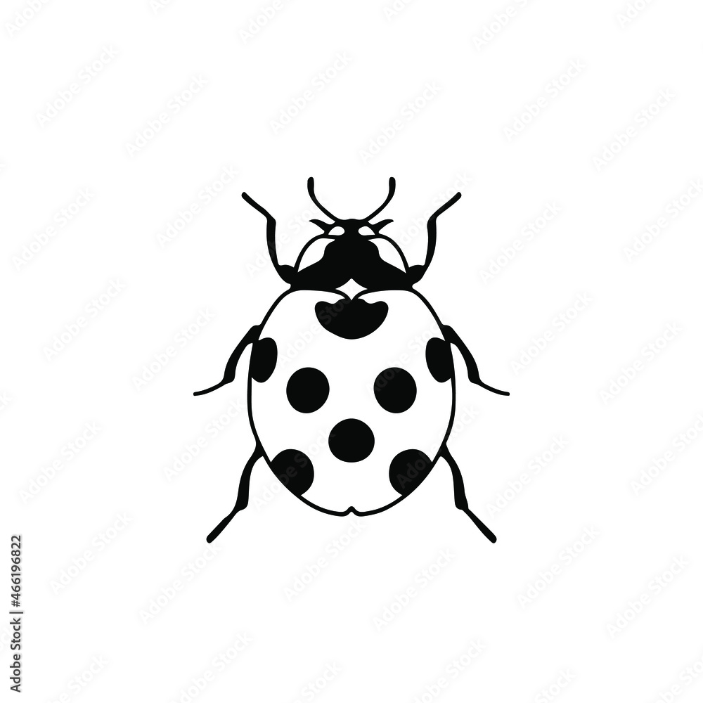 Lady Beetle Logo Symbol. Stencil Design. Tattoo Vector Illustration. Lady Beetle Logo Symbol. Stencil Design. Tattoo Vector Illustration.