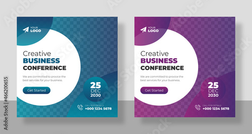 Business social media post square travel banner template