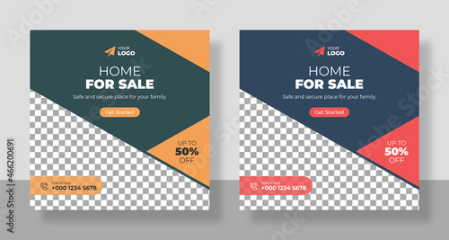 Real estate instagram social media post web banner