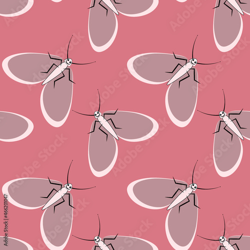 Illustration on a square background - stylized moths - graphics. Summer, insects, unbearable ease of life