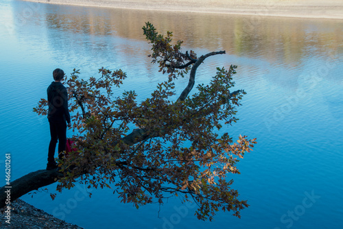 person on the lake