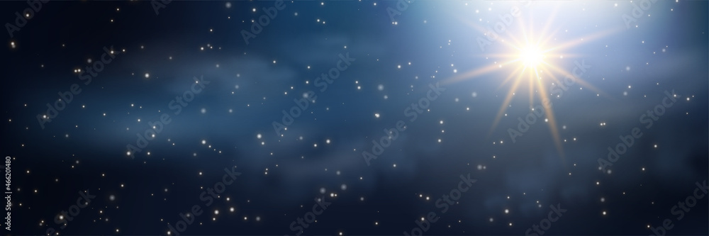 A bright christmas Star above the Clouds. The star shines over the manger of christmas of Jesus Christ. Eps10 A bright christmas Star above the Clouds. The star shines over the manger of christmas of Jesus Christ. Eps10