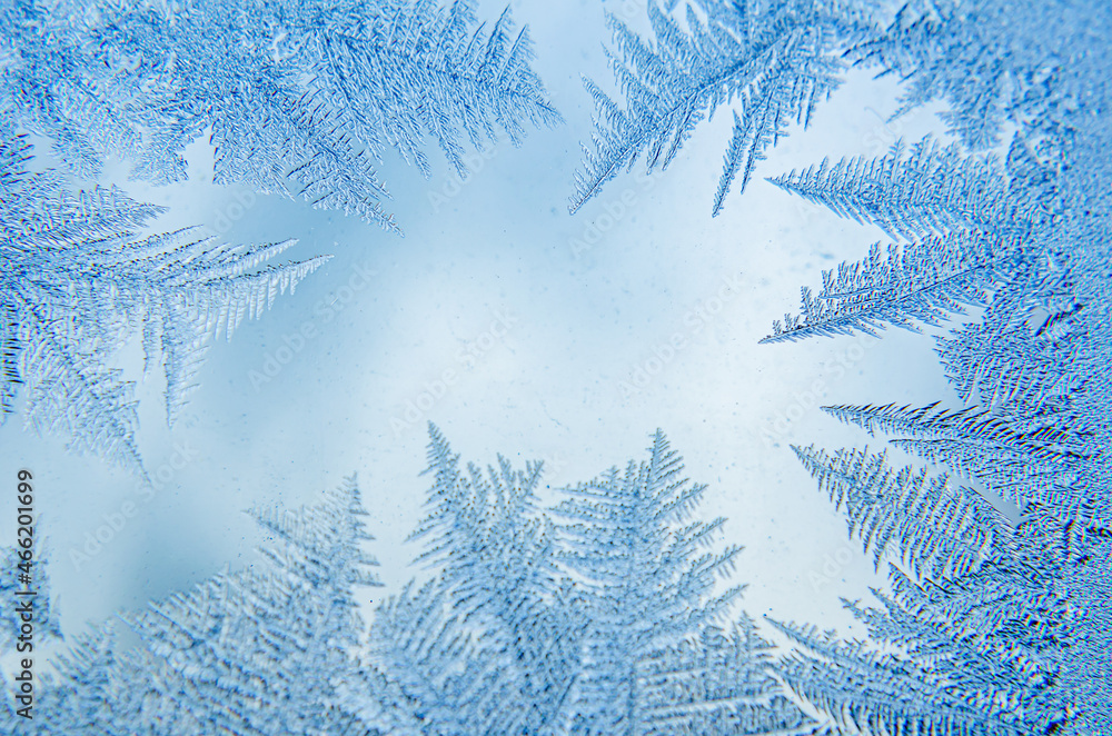 Frosty patterns on the window