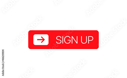 Sign up red button vector illustration for web