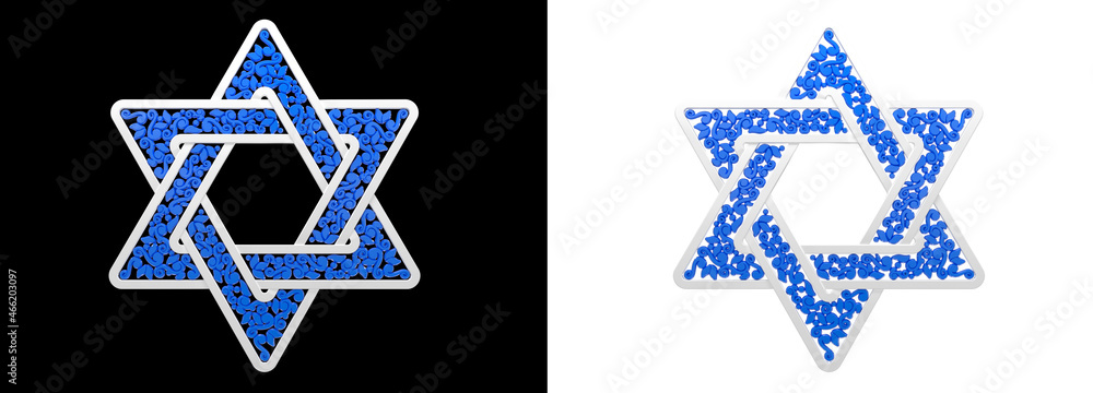 blue ornamental weave star of david isolated - design object 3D rendering blue ornamental weave star of david isolated - design object 3D rendering