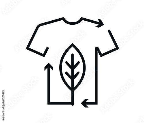 sustainable textile and fashion concept.  Slow Fashion. Vector Logo, eco friendly production.Recycling of clothes. Conscious fashion. Ethical and eco Sustainable Materials.
