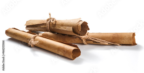 Fotografie Antique paper scrolls isolated on a white background