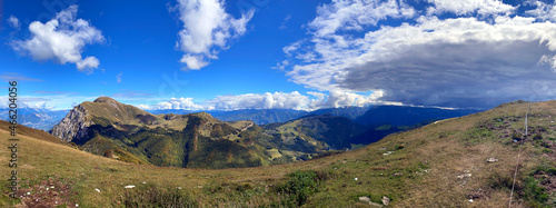 Fototapeta Naklejka Na Ścianę i Meble -  Panorama of Mount Baldo viewed from the west. Italian Alps. Europe. 