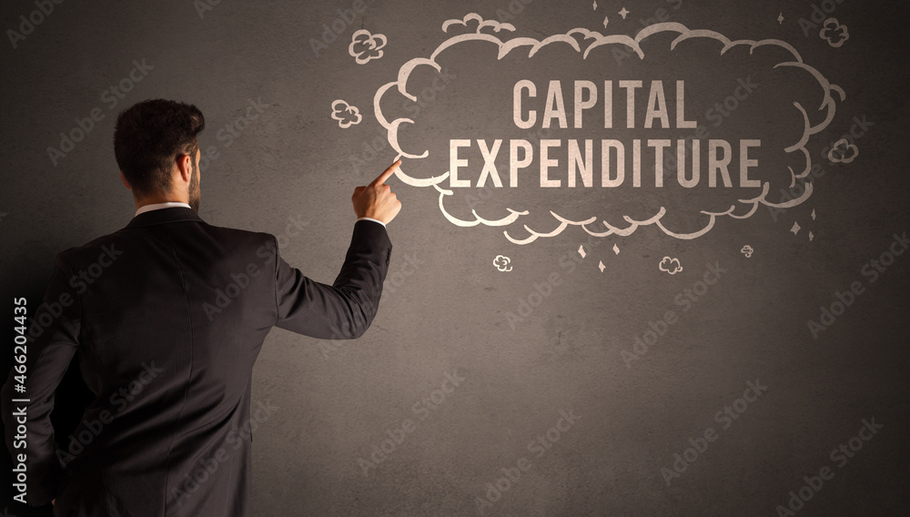 businessman drawing a cloud with inscription businessman drawing a cloud with inscription