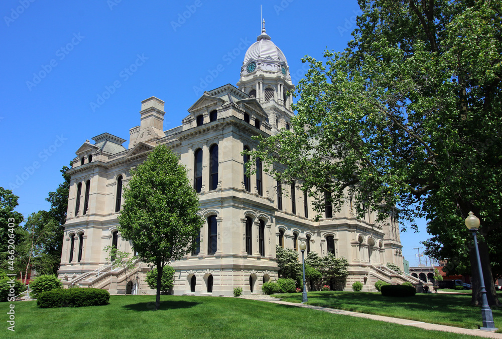 The historic Kosciusko County Courthouse in Warsaw Indiana.