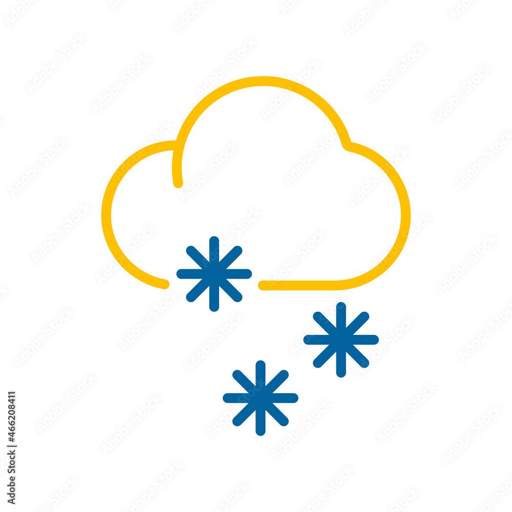Cloud with snow vector icon. Winter sign Cloud with snow vector icon. Winter sign