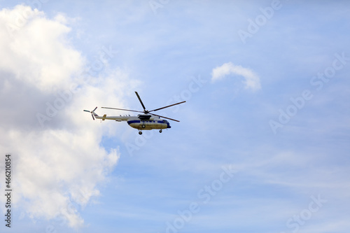 civil aviation transport helicopter in flight