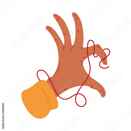 red string in hand