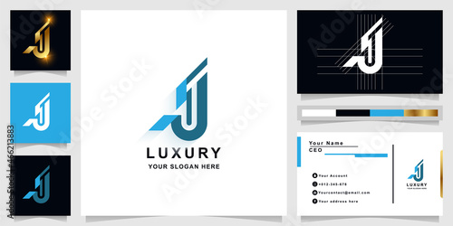 Letter J or JJ monogram logo template with business card design