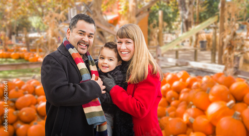 Happy Biracial Family Havin...