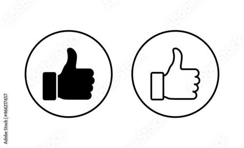 Like icons set. Thumbs up sign and symbol. Hand like