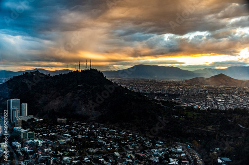 sunset over the city